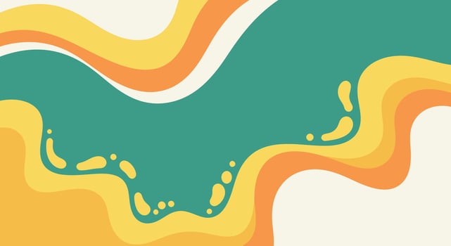 Abstract background features flowing organic shapes in orange and yellow color palette vector