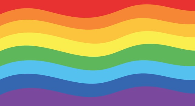 Vibrant rainbow pattern featuring wavy lines of bright colors vector