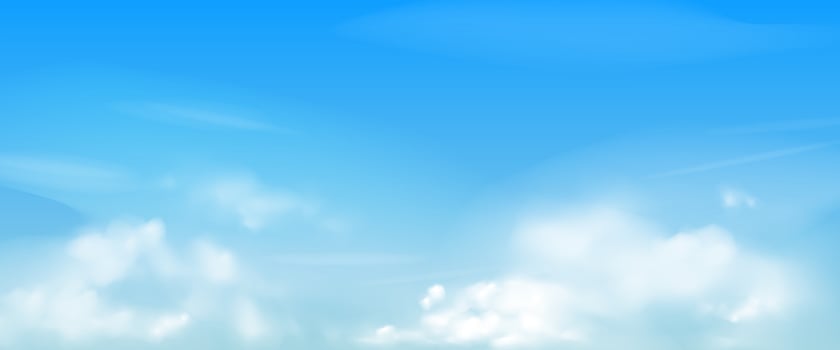 Blue sky with white clouds vector