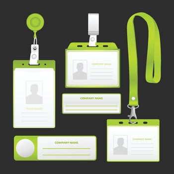 Modern and minimalist id card template with clasp and lanyard, Realistic Creative id card design for your company employee, Professional Identity Card Template. Illustration vector