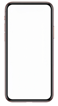 Sleek smartphone with a minimalist design, showcasing a clean white screen against a transparent background png