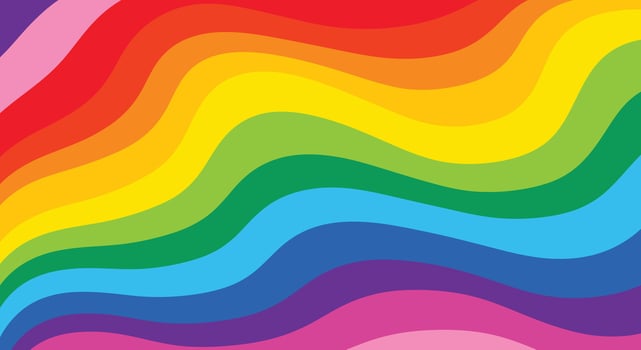 Vibrant rainbow waves create an eye-catching modern background with joyful, positive energy and colorful design vector