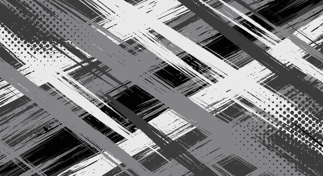 Dynamic abstract grunge background with halftone dots and diagonal brush strokes for modern edgy designs vector