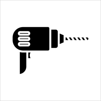 Drill Icon. Symbol isolated white background. illustration. color editable. vector