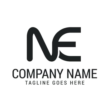 Creative Letter NE or EN Modern Minimalist Logo Design Templates vector