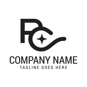 Creative Letter PC or CP Modern Minimalist Logo Design Templates vector