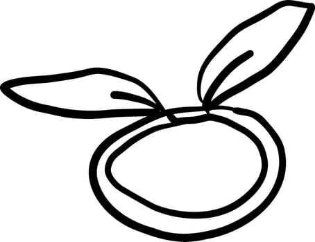 Minimalist Hair Tie Line Drawing vector