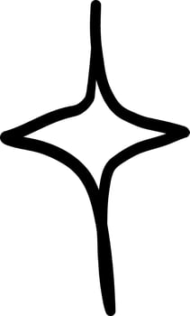 Whimsical Sparkling Star Line Art vector