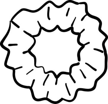 Hairband Hair Accessories Hair Tie Scrunchie Black and White Line art Hand Drawn Sketch Style vector