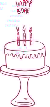 Birthday Cake Doodle with Candles vector