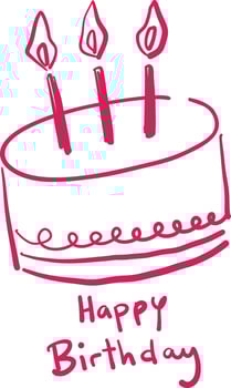 Happy Birthday Cake in Sketch Style vector