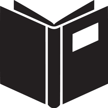 Illustration of an open book with a blank label on the front cover side vector
