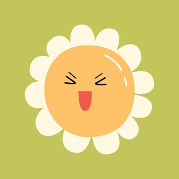 Excited Daisy Face for Teaching Joy and Laughter to Kids vector