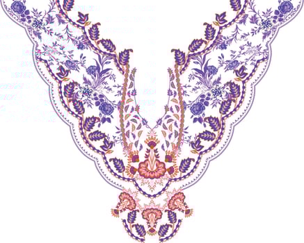 a purple and orange floral pattern on a white background vector