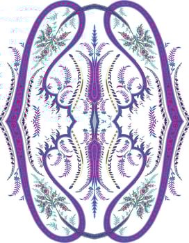 a purple and blue floral design on a white background vector