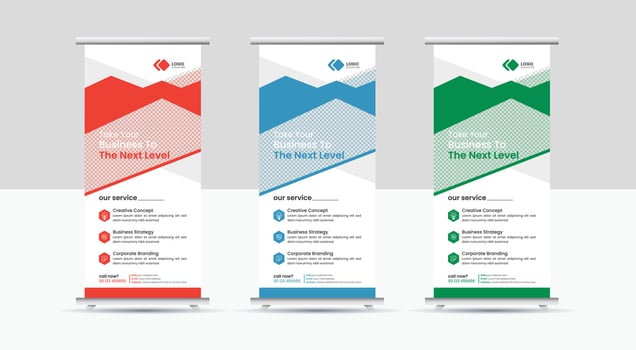 Roll-up banners for business promotion vector