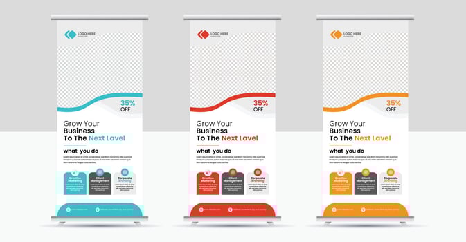Roll-up banners for business promotion vector