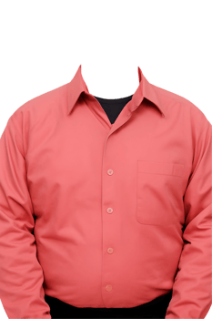 Coral long sleeve dress shirt headless mannequin model fashion apparel clothing style png