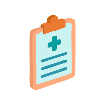 Medical Clipboard Icon Isometric Style Transparent Background Healthcare App UI Element png