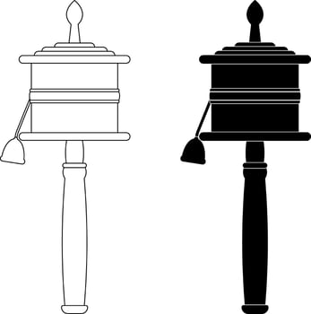 hand prayer wheel icon set vector