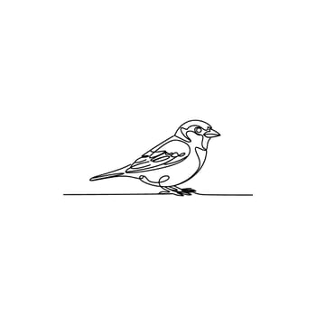 Single Line Art Illustration of a Bird Perched on a Branch Elegant Simplicity vector