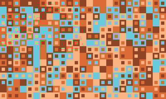 A pattern of squares in brown and blue vector