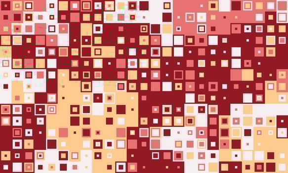 Abstract geometric pattern of red, orange, and white squares. A vibrant, modern design perfect for backgrounds, textiles, or website banners. vector