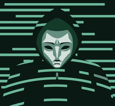 hackers with hidden face under a mask vector
