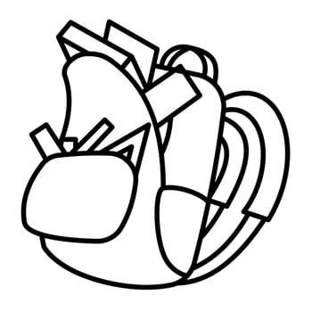 Overload bag outline metaphor icon showing emotional tension, mental pressure, and learning struggle related to school stress and student burnout vector