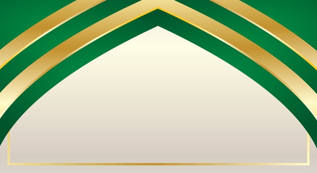 Elegant background with green gold abstract curve corner border vector