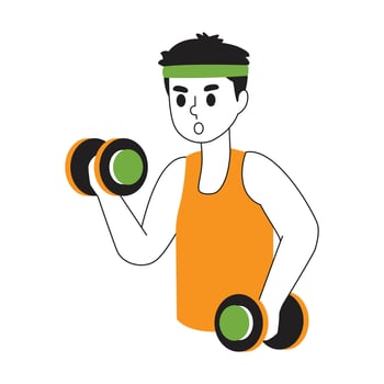 Illustration of a man exercising. Man illustration design vector