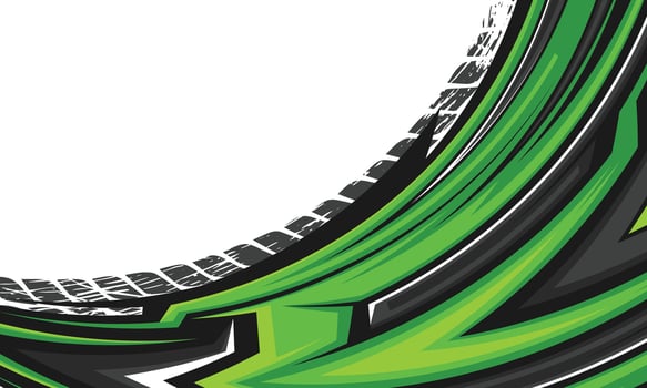Green tire track graphic design vector