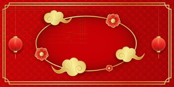 Red background with decorative elements vector