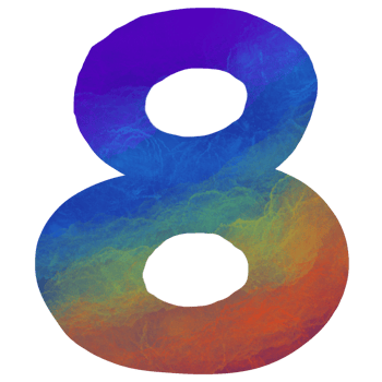 Rainbow number eight png