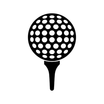 Black and white graphic of a golf ball on a tee golf tee sport vector