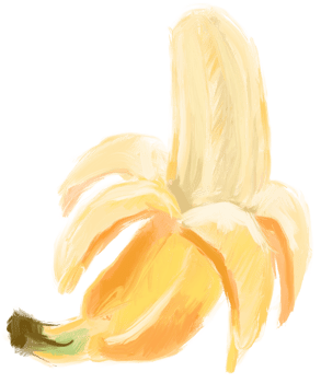 Banana oil painting art png