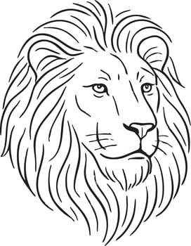 Lion head line art illustration vector