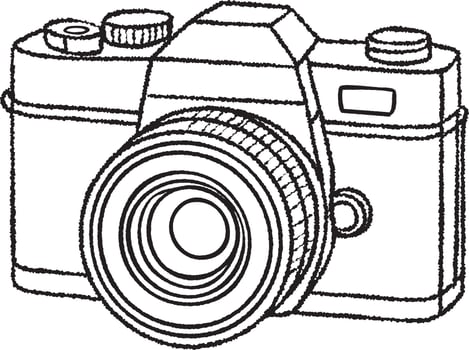 Vintage camera line art illustration vector