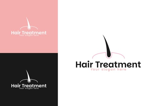 Creative salon beauty hair treatments logo design illustration idea vector