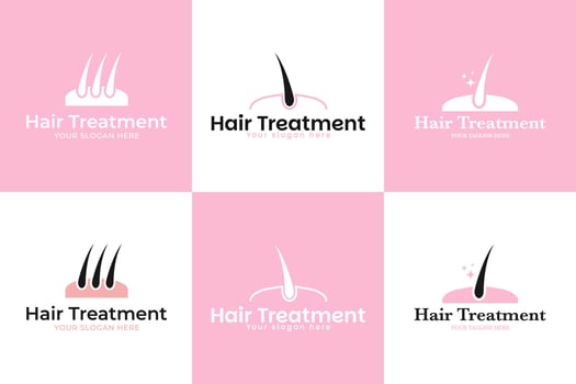 Set collection of hair treatments logo design illustration vector