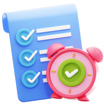 Task Completed on Time 3D Illustration png