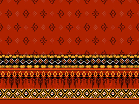 Red geometric patterned textile background vector