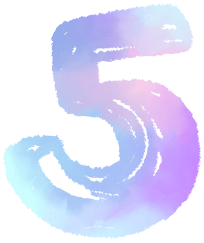 Rainbow pastel number five png
