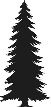 Silhouette of a Tall Pine Tree Illustration vector