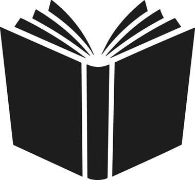 Open Book Silhouette - Minimal Illustration for Reading, Learning, and Education Projects vector