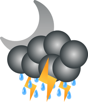 rain cloud with thunderstorm - weather icon for kids education png