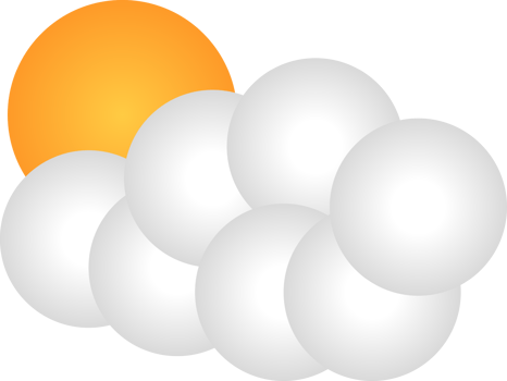 Cloud with Sun Icon for kids Education - Weather Icon png