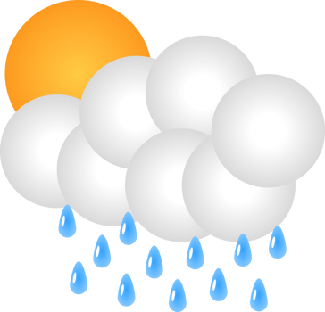 rain cloud with sun and rain png