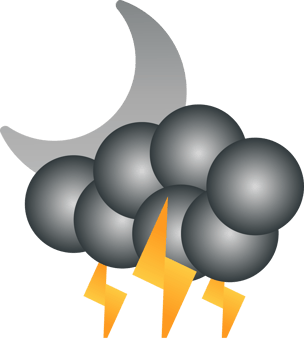 Stormy Night Cloud with Crescent Moon - Weather Icon for Education png