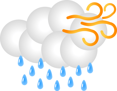 day cloud rain with wind - weather icon png